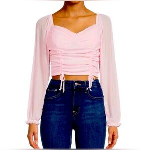 Madden NYC • Front Shirred Top • Baby Pink • Medium